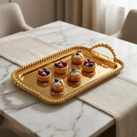 Mirrored Tray Decorative Handled Serving Tray Mirror Polished
