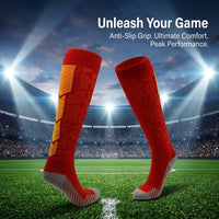 Athletic Moisture-Wicking Socks for Men, Padded for Soccer and Basketball, Anti-Slip Football for Kids, Knee High Sport