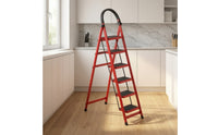 Anti-Slip Step Ladder with Tool Rack Foldable Step Ladder with Handrails Sturdy Stable for Apartment
