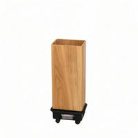 Rolling Umbrella Stand Open Top Wood-Grain Umbrella Stand