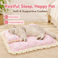 Cleanable Plush Pet Bed, Reversible Polyester Fiber Pet Mat, All Seasons Indoor Cushion for Animals & Cats