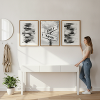 Modern Road Sign Canvas Print Wall Art for Living Room Bedroom Decor
