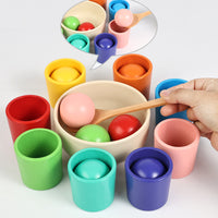 Montessori Eight-Color Ball Sorting Cup Toy for Kids