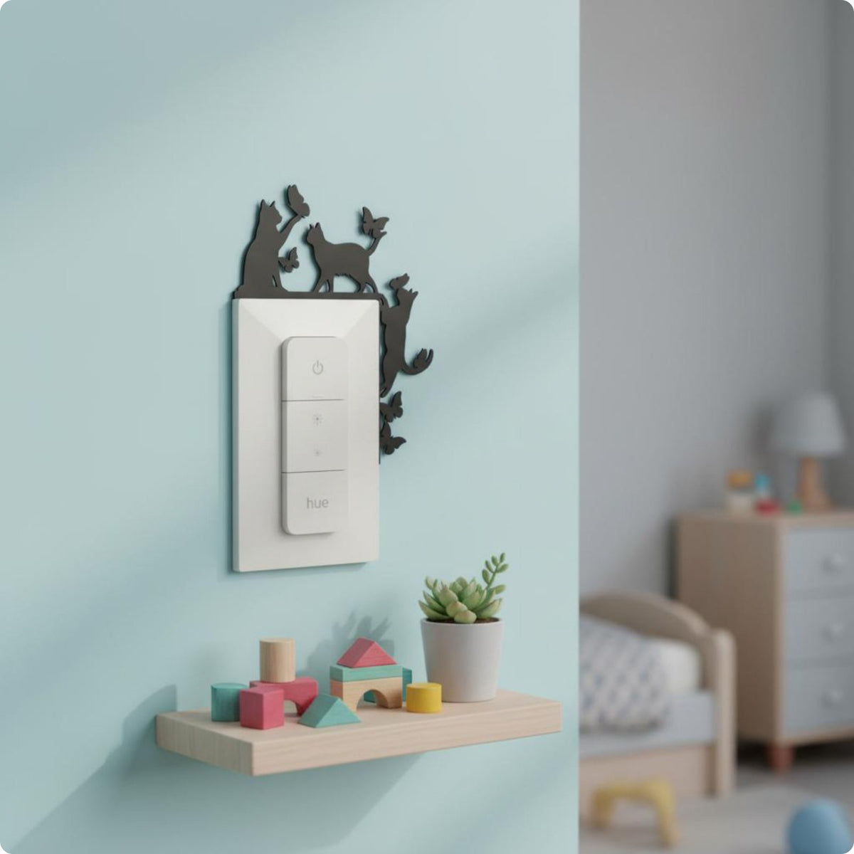 Kitten and Butterfly Outline Cute Door Decoration Easy to Install