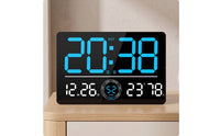 LED Digital Wall Clock Silent Digital Wall Clock 12/24-Hour for Living Room, Bedroom