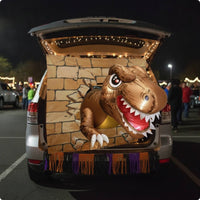 Inflatable Dinosaur Car Decoration Cartoon Dinosaur Trunk Inflatable Oversized Vehicle Trick-or-Treating Decor for Garage