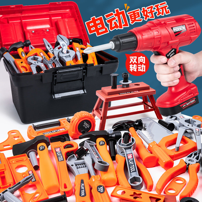 Children's Toolbox Set - Pretend Repair Tools with Toy Drill and Screwdriver
