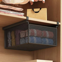 Wardrobe Mesh Storage Basket Space Saving Hanging Slide-out Drawer Multipurpose
