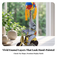 Collectible Elephant on Tricycle Wind-up Toy Decorative Elephant on Tricycle Tin Toy Vintage-Style Retro for Collectors, Home Decor, Shop Showcases, Cafes, Pubs