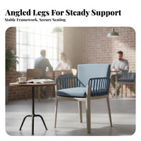 Upholstered Slat-Rear Armchair Nordic Design Dining Chair Modern Design Easy Assembly for Readers, Balcony, Bedroom, Small Areas
