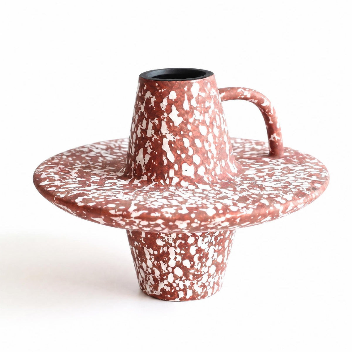Artistic Geometric Vase Decorative Vase with Loop Handle for Coffee Table, Bookshelf, Dried Flowers