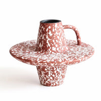 Artistic Geometric Vase Decorative Vase with Loop Handle for Coffee Table, Bookshelf, Dried Flowers