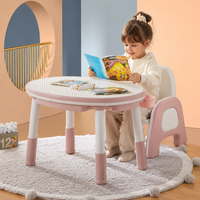 Kids Table and Chair Sets, Toddler Table and Chairs with 12 Watercolor Pens, Childrens Play Activity Table, Sturdy Material Desk