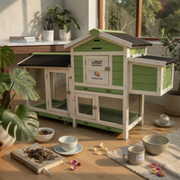 Wooden Small Pet Hutch Front-Opening Doors Small Pet Hutch Metal Latches Animal Habitat for Garden