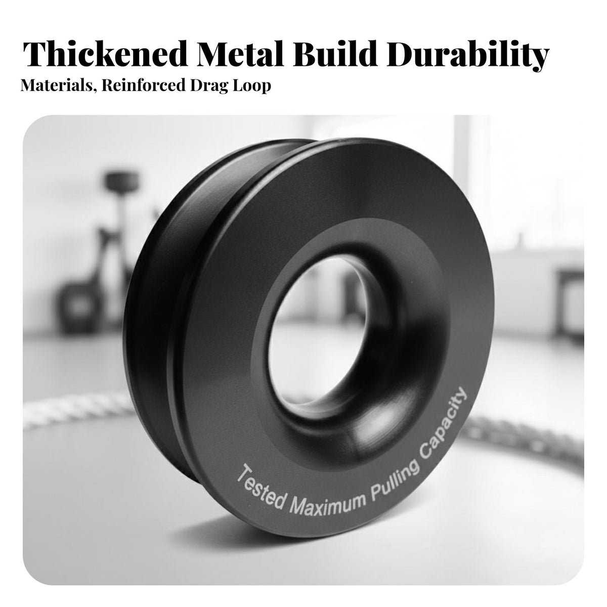 High Breaking Strength Snatch Loop Heavy Duty Winch Recovery Loop Low Friction Design Aluminum Snatch Block Lightweight for ATV/UTV Riders, Truck Owners, Rescue Personnel, Winching, Vehicle Extrication, Emergency Situations, Mudding