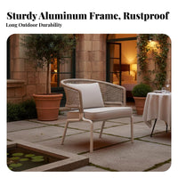 Waterproof 4-Piece Sofa and Armchair Set Rattan Weave Design 4-Piece Woven Sofa Group All-Weather Outdoor Furniture UV-Resistant for Hospitality Businesses, Party Hosts, Garden, Sunroom, rearyard, Balcony