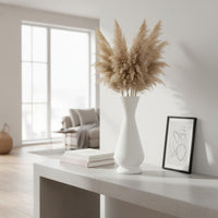 Gourd Shaped Vase Nordic Design Tall Ribbed Vase Lightweight for Living Room