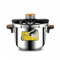 Easy One-Press Stainless Steel Pressure Cooker Food-Grade Pressure Cooker with Lid Rust-Resistant Simmer Pot Multi-Safety for Gas Stoves