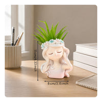 Girl Face Planter Creative Design Flower Pot Easy to Decorate for Bedroom