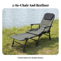 Reclining Fishing Chair Portable Fishing Lounge Chair Foldable Outdoor Seat for Fishermen
