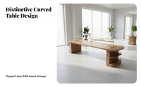 Solid Wood Library Table Minimalist Design Reception Area Table Set Built-in Lighting Commercial Furniture for Interior Designers, Lobby, Sales Center