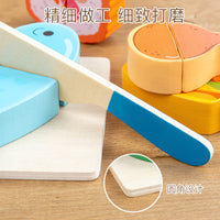 儿童过家家仿真食物水果蔬菜甜品切切乐培养幼儿精细动作木制玩具
