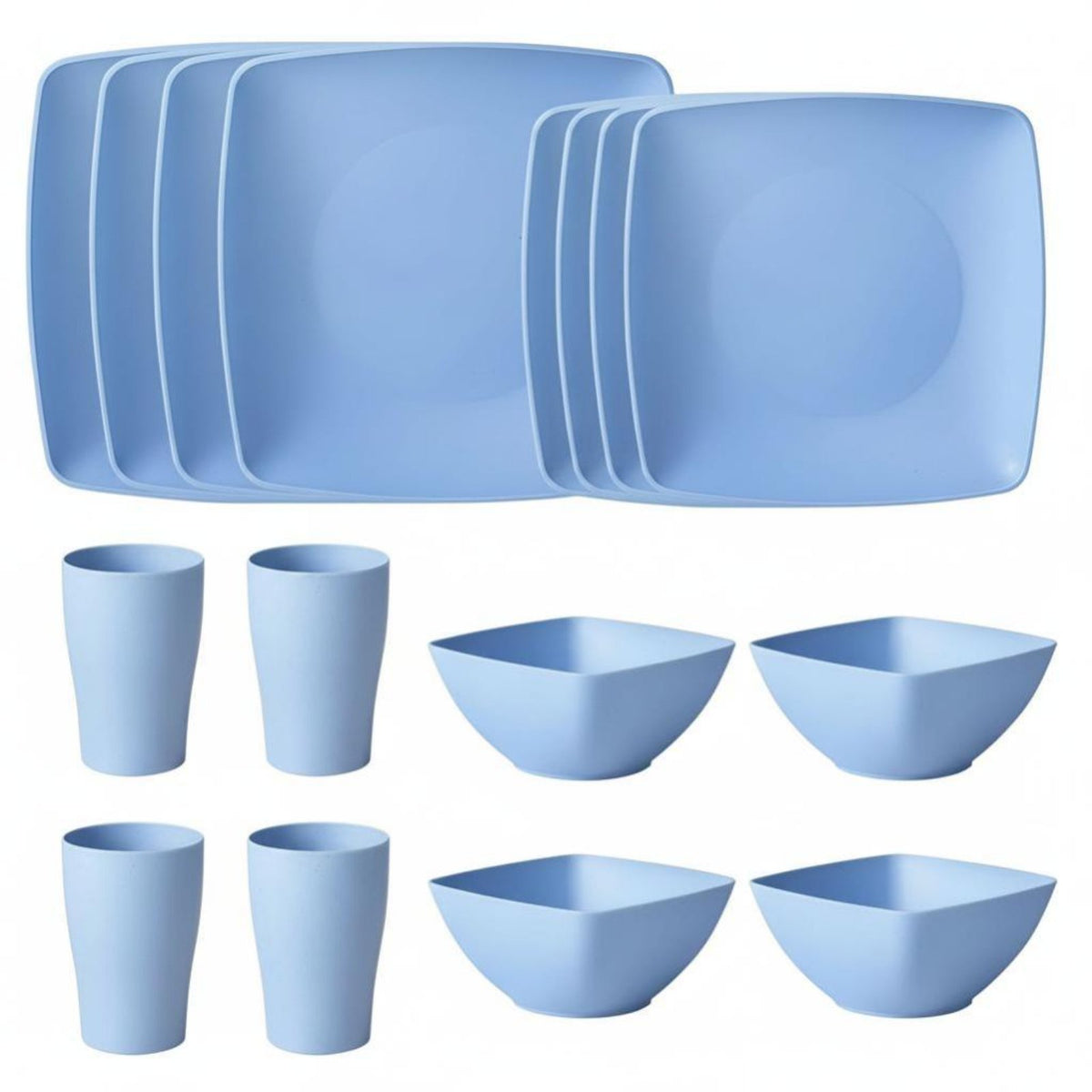 Wheat Tableware Set Square Plate Salad Bowl Mug Modern Minimalist Gift