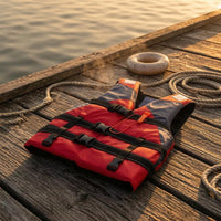 Oxford Textile Life Jacket Sleeveless Personal Flotation Device V-Neck