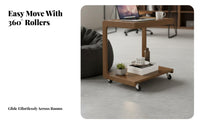 C-Shaped Rolling Table Sturdy Frame Household Furniture Easy Assembly for Adults