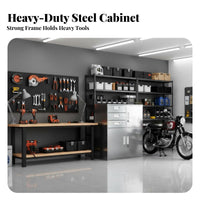 Stainless Steel Storage Cabinet Lockable Metal Cupboard with Adjustable Shelves Rust Resistant Construction Secure Locking Floor Unit Suitable for Homeowners Workshop Owners Outdoor Home Warehouse