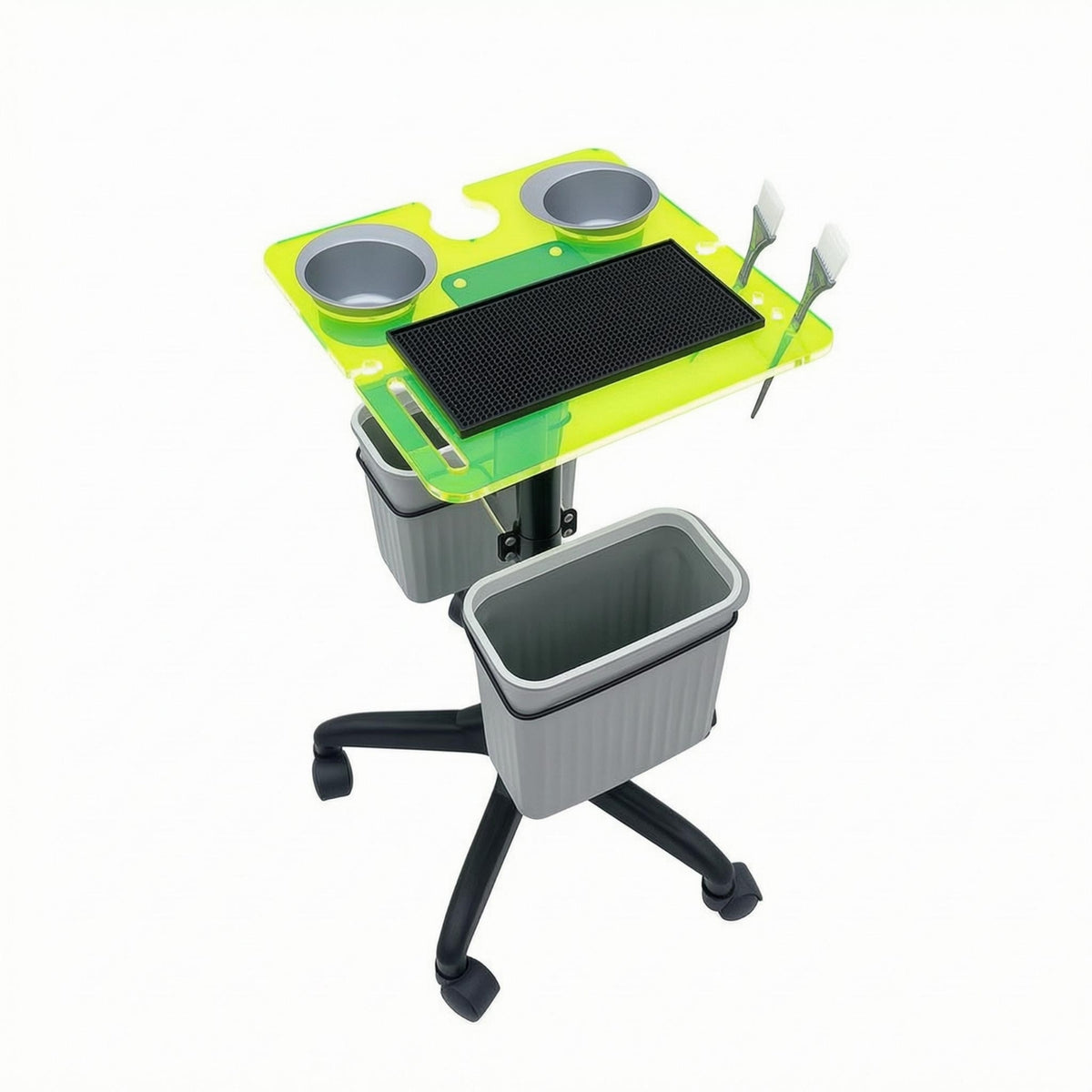 Salon Trolley Cart Cup Holders Rolling Salon Trolley Side Bins for Hair Stylists