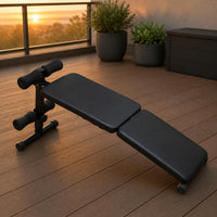 Incline Sit-up Bench Black Foldable Sit-up Bench Compact Fitness Equipment