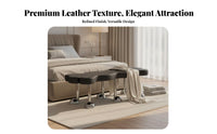 Designer Aesthetic End of Bed Bench Multi-Purpose Modern Bed End Stool High-Density Foam Cushion Entryway Shoe Bench Easy Assembly for Interior Decorators, Homeowners, Adults, Bedroom, Hallway, Living Room