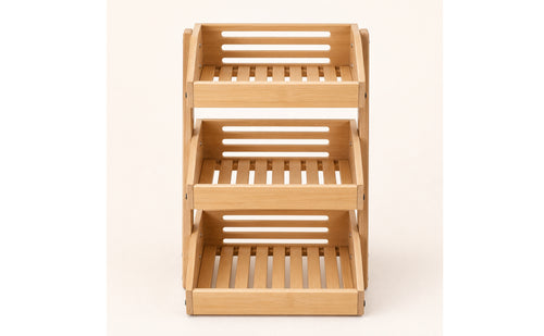 Wooden Countertop Organizer Sturdy 3-Tier Wooden Rack Multi-Use Stepped Storage Shelf for Coffee Lovers, Kitchen Counter