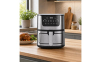 Nonstick Air Fryer Brushed Electronic Air Fryer Adjustable Temperature Cooker Presets for Kitchen