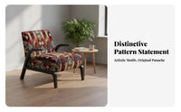 Upholstered Armchair with Wooden Frame Stylishly Crafted Paddinged Lounge Seat Vintage Inspired Comfortable Posterior