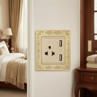 Placca Elettrica Decorata Dorata Presa Elettrica da Parete per Hotel