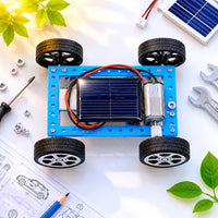 Mini Solar Powered Car Kit Hands-on Learning DIY Solar-Powered Vehicle Four-Wheel Instruction Manual Included for Children