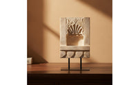 Carved Candlestick Ornament with Stand Weathered Candle Holder with Metal Stand Elegant Centerpiece Candle Holder Classic for Art Collectors, Living Room