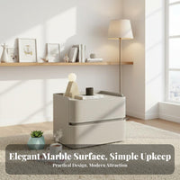 CumulusShaped End Table Cream and fashion Nightstand Rounded Corners for Young Adults