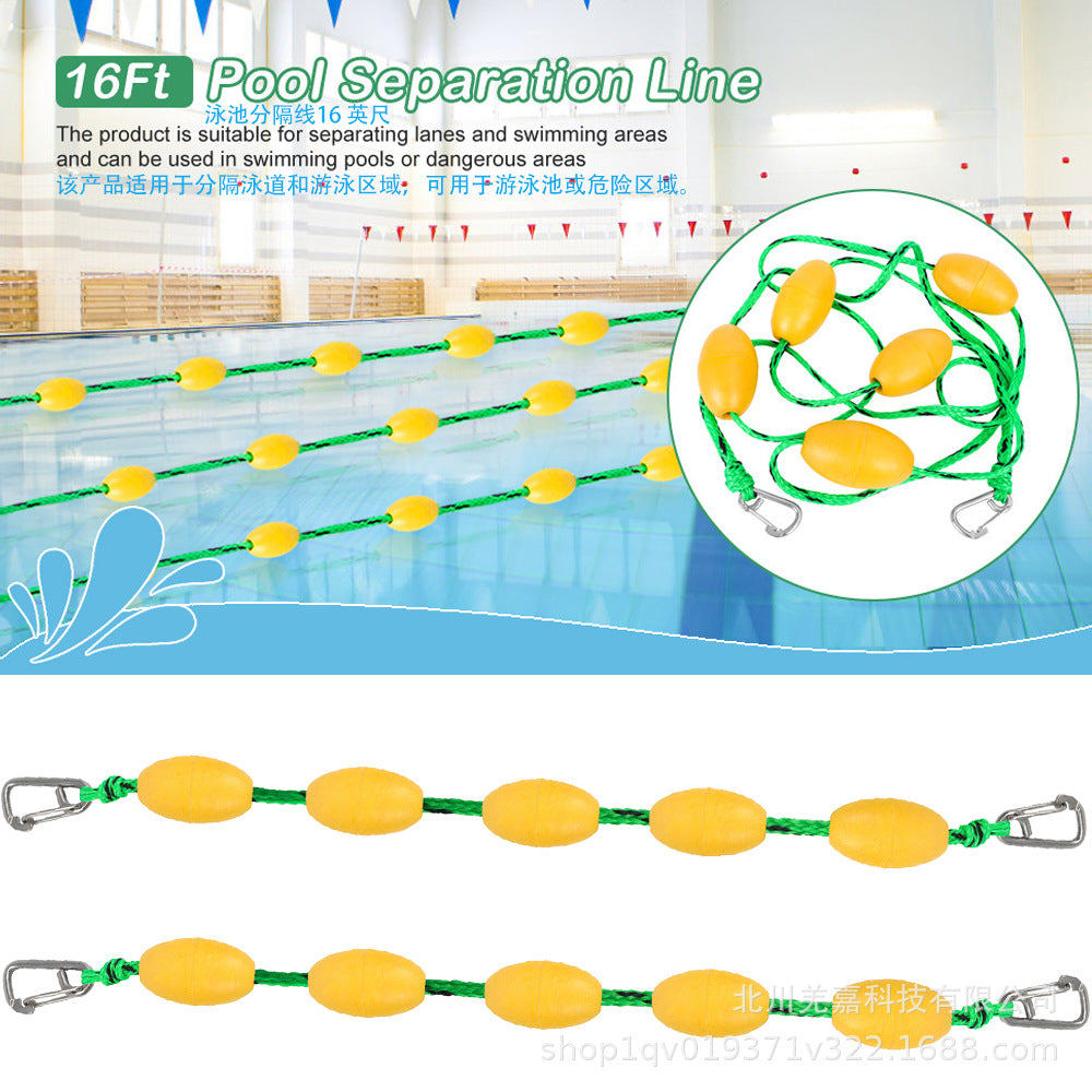 5m Pool Lane Line with Safety Rope, Competition Grade, Durable