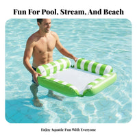 Inflatable Pool Hammock Strong Buoyancy Inflatable Mesh Float Double Use Sit or Lie Versatile Water Lounger for Kids, Adults, Beach, Lake