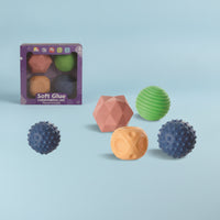 4 Pieces Sensory Ball Set Soft Textured Ball Set Sensory Balls Squeezable Textured Balls Tactile for Babies, Nursery, Bath Time