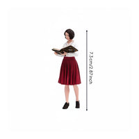 Female Librarian Figurine Finely Detailed Woman Reading Book Miniature Hand-Painted Teacher Model for Hobbyists, Dioramas, Sand Tables