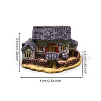 Miniature Cottage Weathered Ornament Detailed for Collectors