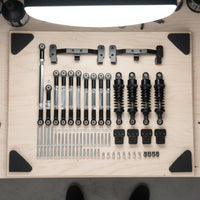 Metal Pull Rod and Shock Damper Kit Easy to Install Metal Chassis Link Rod Kit RC Car Shock Absorb Set for Modification, Upgrading