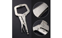 Secure Hold C-Clamp Locking Pliers Heavy Duty Adjustable Vise Grip Pliers Quick-Release Locking C-Clamp Forged Steel for Welders, Woodworkers, Metal Joining, Woodworking, Workshop