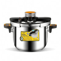 Easy One-Press Stainless Steel Pressure Cooker Food-Grade Pressure Cooker with Lid Rust-Resistant Simmer Pot Multi-Safety for Gas Stoves