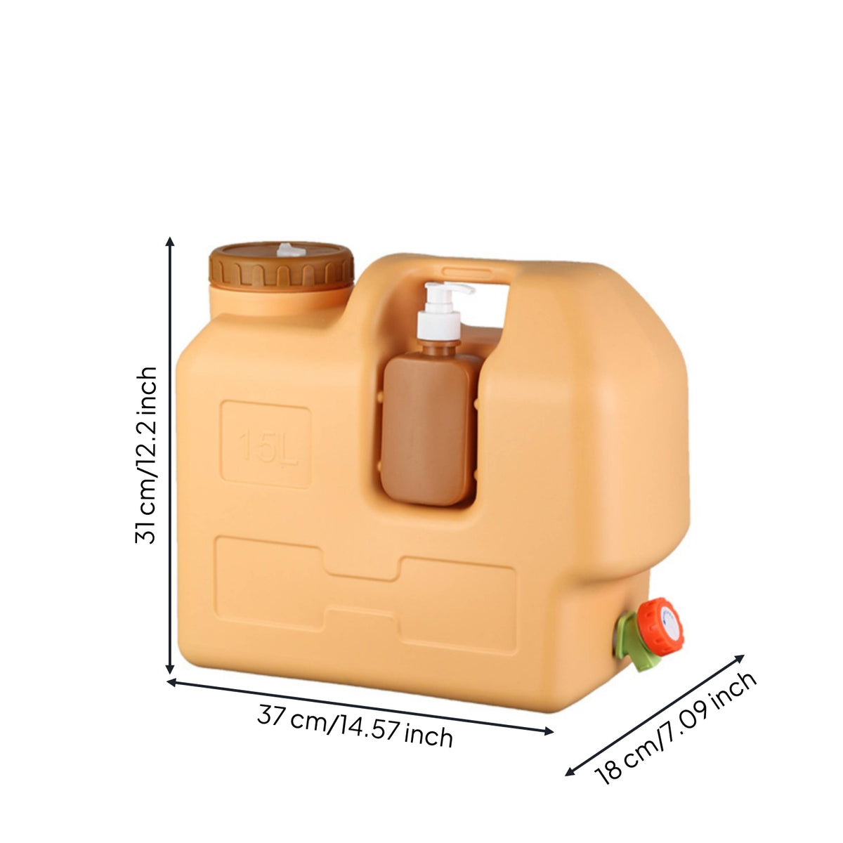Portable Water Tank with Pump Bottle Heavy-Duty Outdoor Water Carrier with Tube Leakproof Jerrycan for Journeyers, Camping