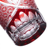 Kiriko-style Crystal Whiskey Glass, Green Dragon Eye Cut